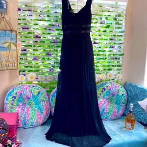 David's Bridal Black Maxi Dress